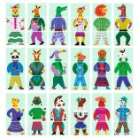 Fejlesztő játék - Állatdivat, 54 db-os - Eduludo Mix and Match Modanimo