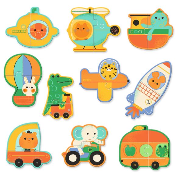 Párosító puzzle - Járművek, 20 db-os - Duo Vehicles