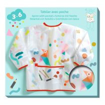   Kötény zsebbel - Matrica és ceruza mintás - Apron with pocket - Stickers and pencils