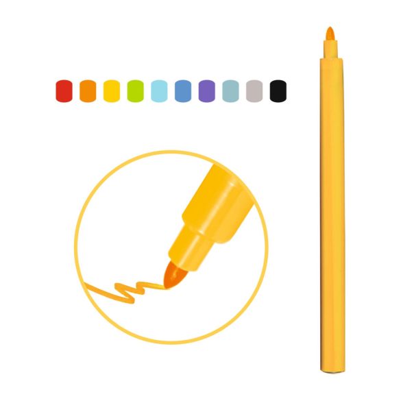 Filctoll készlet - Szivárvány, 10 színű - Rainbow