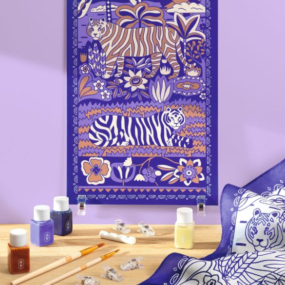 Műterem 10 - Selyem festés, Tigrisek  - Atelier 10, Silk Painting