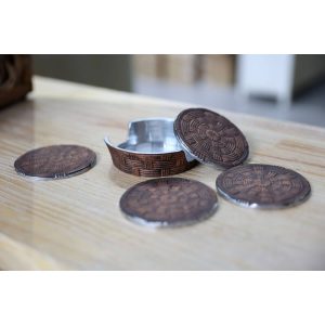 Réz-ezüst poháralátétek 4db 8,5 cm