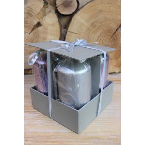 Ezüst és lila ádventi gyertyák 15cm 4-es szett