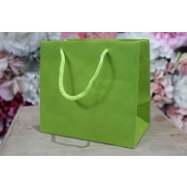 Zöld textil ajándéktáska 14,5cm