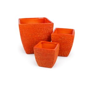 Narancssárga négyzet alakú kerámia 3 szett