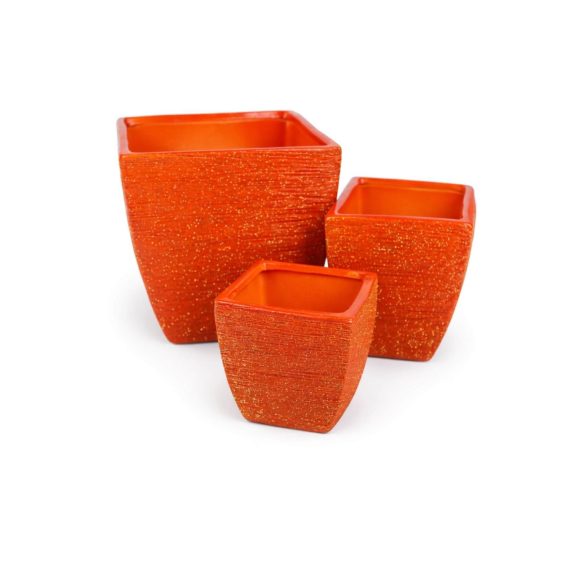 Narancssárga négyzet alakú kerámia 3 szett