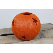 Narancssárga kerek csillogó gyertyatartó 13cm
