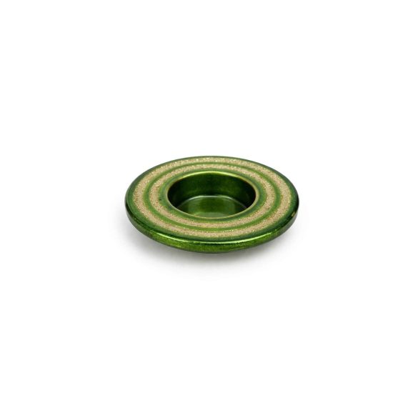 Zöld és arany kerámia gyertyatartó kicsi