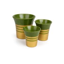 Zöld és arany kerámia 3 szett