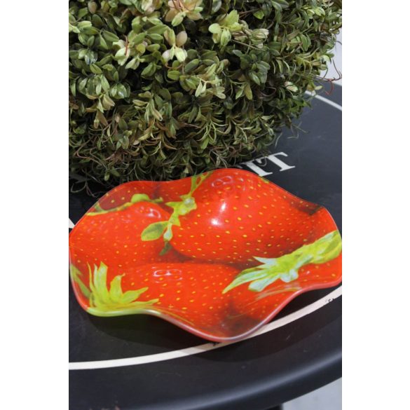 Piros epermintás gyümölcstál 24cm