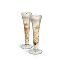 Zselégyertya pohárban kagylókkal díszítve 16cm