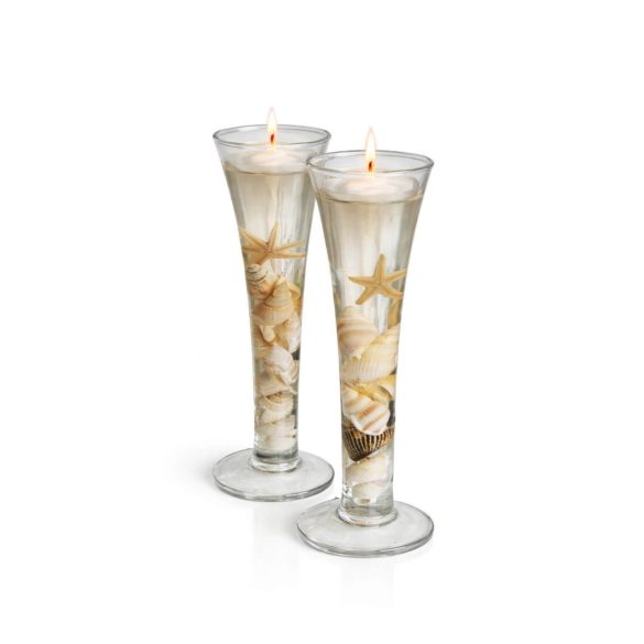 Zselégyertya pohárban kagylókkal díszítve 16cm