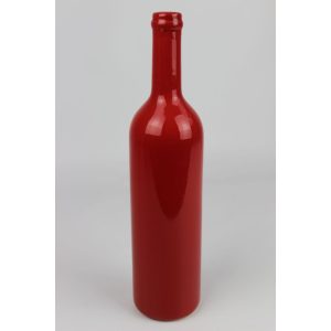 Piros borosüveg alakú kerámia váza 32cm