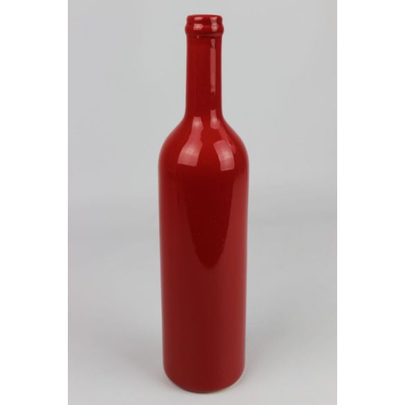 Piros borosüveg alakú kerámia váza 32cm