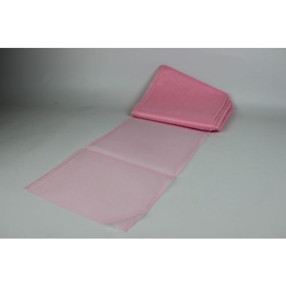 Rózsaszín átlátszó organza 22cm 6db