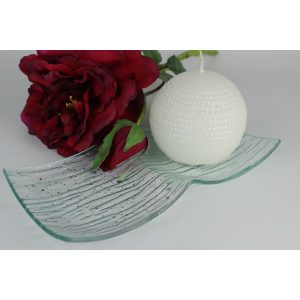 Üveg dekor alátét, 2 gyertyához 23cm