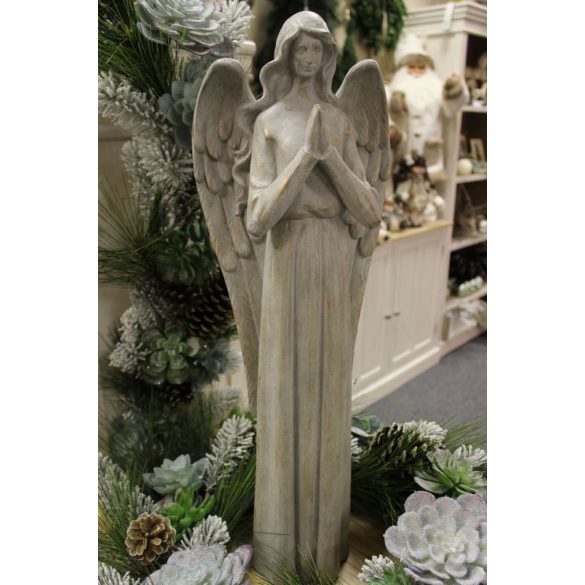 Szürke angyal kő dizájnnal 58cm