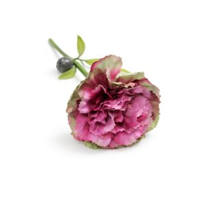 Zöldesrózsaszín mű szegfű szárral 66cm