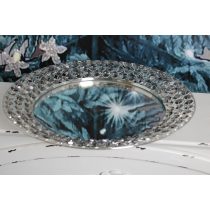 Ezüst luxus tálca kristályokkal díszítve 35cm