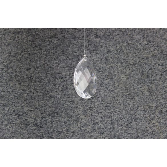Átlátszó lógó kristály ovális 8cm