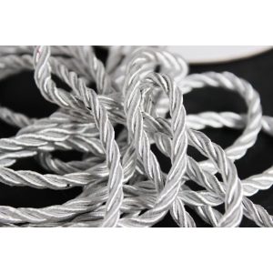 Ezüstösfehér csavart zsinór 4mm 50m