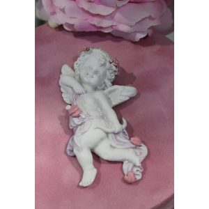 Fehér és rózsaszín felfüggeszthető angyal 11cm