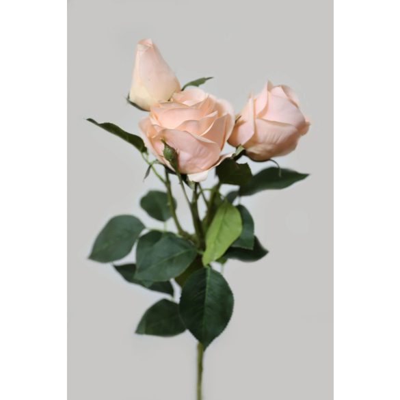 Barack színű mű háromvirágú rózsa 73cm