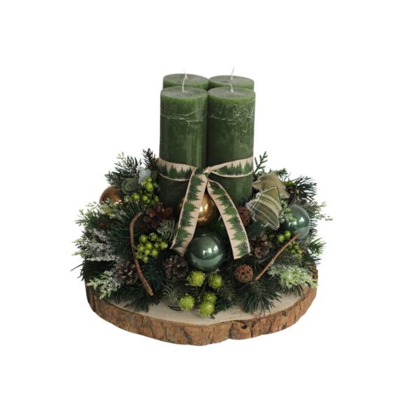 Natur adventi gyertyatartó asztalra 30cm