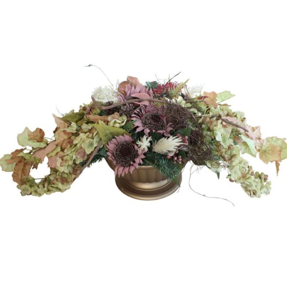 Zöld ikebana sírdísz