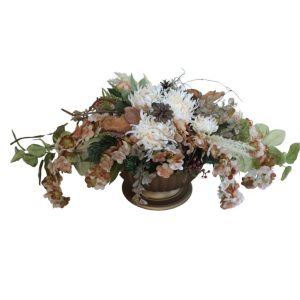 Krémszínű ikebana  sírra