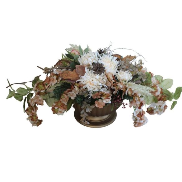 Krémszínű ikebana  sírra