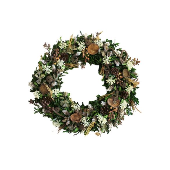 Bukszus koszorú ajtóra, 50 cm