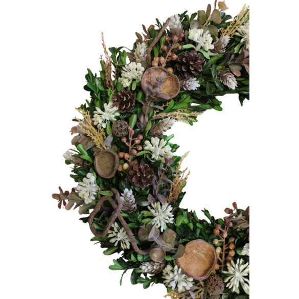 Bukszus koszorú ajtóra, 50 cm