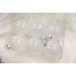 Jeges-fehér műanyag karácsonyi gömbök 6db 10cm