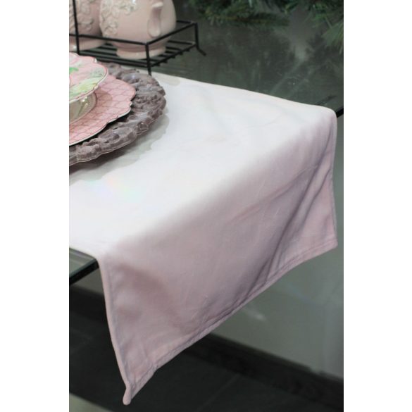 Rózsaszín bársony asztali futó 150cm