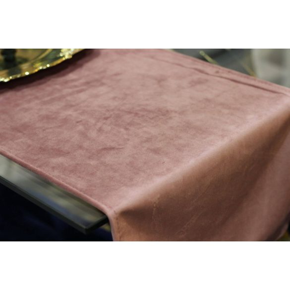 Antik rózsaszín bársony asztali futó 150cm