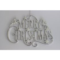 Ezüst karácsonyi felirat Merry Christmas 18cm
