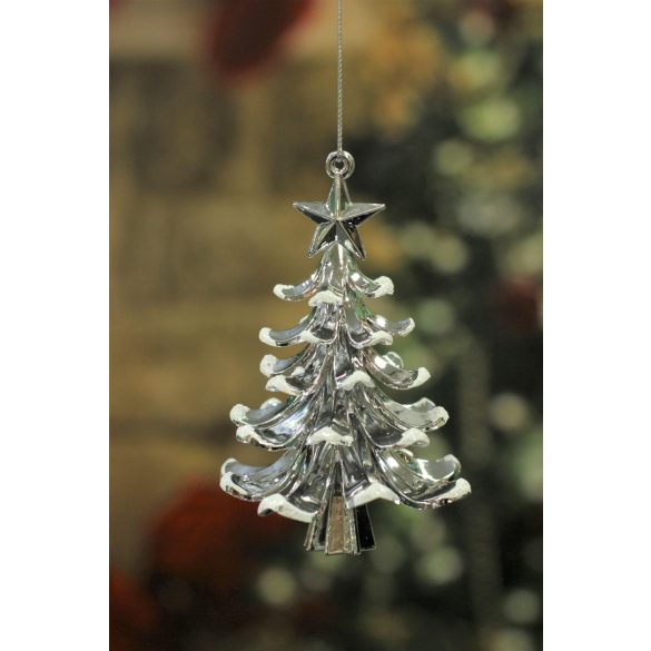 Ezüst felfüggeszthető dísz karácsonyfa 12cm