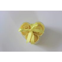Halványsárga szappanrózsák szívben 3db 4cm