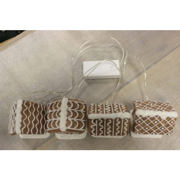 Világító mézeskalács falu házikókkal 8db