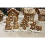 Világító mézeskalács falu házikókkal 8db