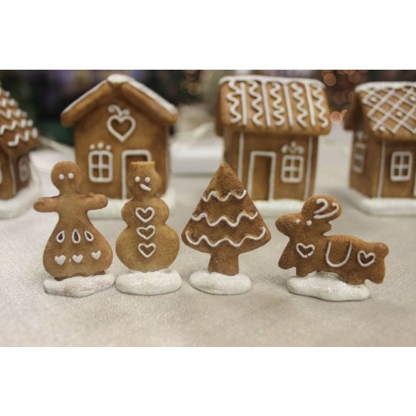 Világító mézeskalács falu házikókkal 8db