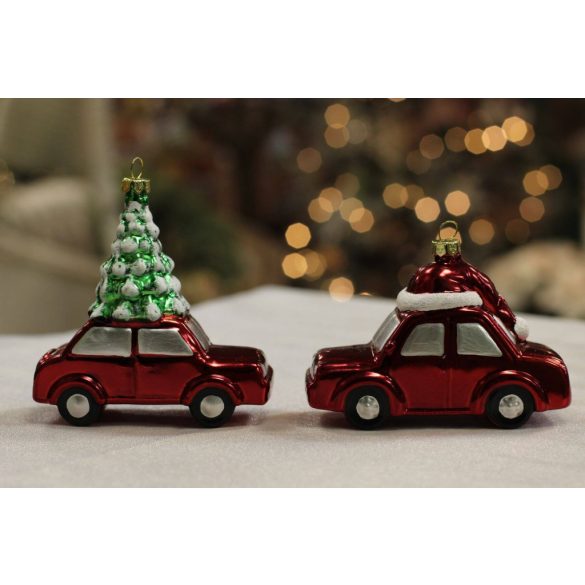 Klasszik karácsonyfadísz autó 8cm