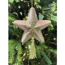 Rózsaszín bársony karácsonyi csillag 20cm