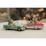 Pasztell kék karácsonyfadísz autó 11cm