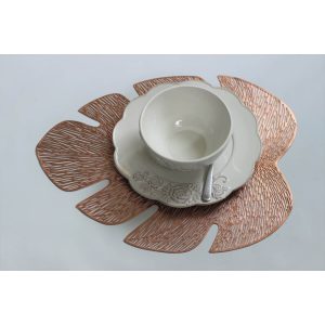 Rose gold tányéralátét Monstera 45cm