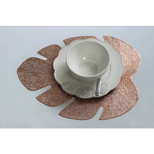 Rose gold tányéralátét Monstera 45cm