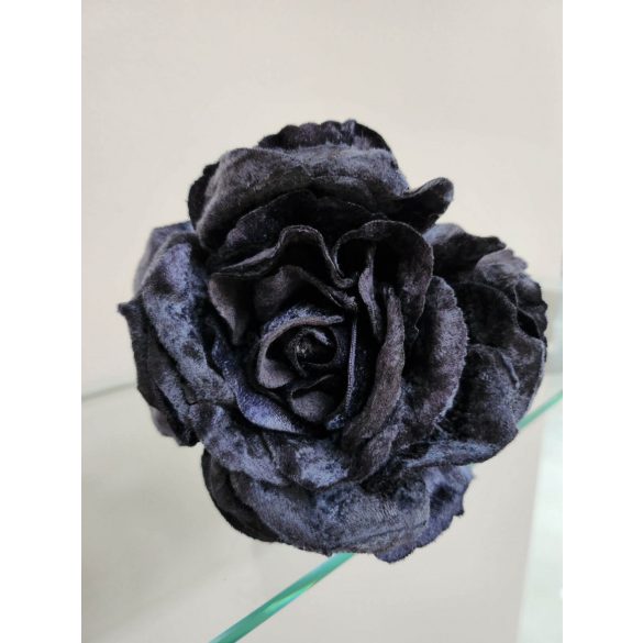 Fekete bársony rózsa száron 30cm