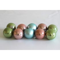 Pasztell mű karácsonyi gömbök 5cm 10db