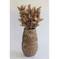 Barna gyöngyház színű kerámia váza 31cm
